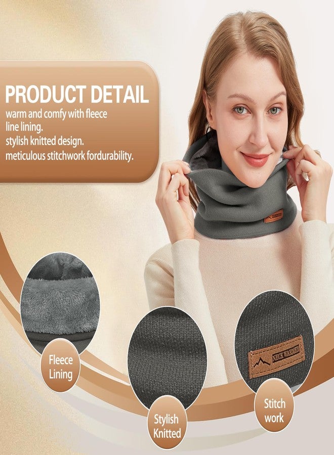 Mottico Neck Warmer Gaiter for Men Women,Winter Soft Thick Warm Fleece Lined Face Ski Mask Scarf Cold Weather Running (Black) - Image 3